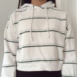 striped cropped long sleeve with hood